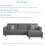Oslo 4 Seater RHS L Shape Sofa Set for Living Room (Dark Grey Fabric) Premium Fabric Sofa Set for Living Room