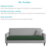 Premium Valkyrie 3 Seater Sofa Set 3 Seater Modern Sofa Set for Living Room (Green Grey Color Fabric)