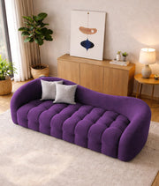 Ariana Modern Premium Boucle Fabric Sofa, Upholstered 3 Seater Sofa Set for Living Room, (Black Colour) Premium Boucle Fabric Sofa