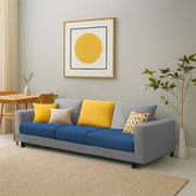 Minta 3 Seater Sofa Set for Living Room (Blue Grey Colour Fabric) Premium Fabric Sofa