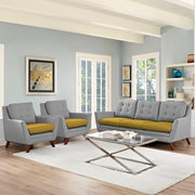 Slove 3 +1 + 1 Seater Sofa Set for Living Room | Color - Cream Black | Premium Fabric Sofa