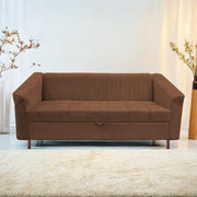 Casaliving Doraldo 3 Seater Sofa Cum Bed for Living Room (Cream Fabric) Premium Fabric Sofa