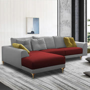 Viva LHS 6 Seater L Shape Sofa Set for Living Room (Green Grey) Premium Fabric Sofa