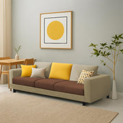 Minta 3 Seater Sofa Set for Living Room (Cream Brown Colour Fabric) Premium Fabric Sofa
