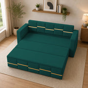 Casaliving Mordo 3 Seater Sofa Cum Bed for Living Room (Black Fabric) Premium Fabric Sofa Set