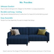 Netlie 4 Seater LHS L Shape Sofa Set for Living Room (Blue Fabric) Premium Fabric Sofa Set for Living Room