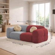 Vetras Modern Velvet Bubble Cloud Sofa, Tufted Design Upholstered 3+2 Seater Sofa Set for Living Room, (Brown Colour) Premium Velvet Fabric Sofa