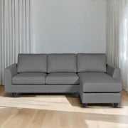 Danver RHS 4 Seater L Shape Sofa Set for Living Room (Dark Grey Fabric) Premium Fabric Sofa
