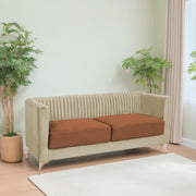 Ember 3 Seater Sofa Set for Living Room (Cream Brown Colour) Premium Fabric Sofa