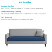 Premium Valkyrie 3 Seater Sofa Set 3 Seater Modern Sofa Set for Living Room (Blue Grey Color Fabric)