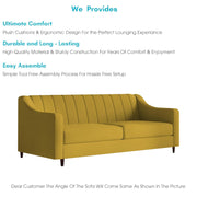 Mobius 3 Seater Sofa Set for Living Room (Yellow Colour Sofa) Premium Fabric Sofa for Living Room