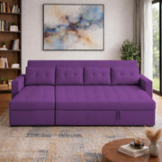 Casaliving Treshta 6 Seater LHS L - Shape Pull-Out Sofa Cum Bed Sofa for Living Room (Dark Grey Fabric Color) Premium Fabric Sofa Set for Living Room Sofa Cum Bed