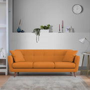 Letty 3 Seater Sofa Set for Living Room (Orange Colour) Premium Fabric Sofa
