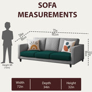 Mikasa 3 Seater Sofa Set for Living Room (Pine Grey Colour Fabric) Premium Fabric Sofa