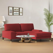 Latieo RHS 2 Seater Lounger L Shape Sofa Set for Living Room (Maroon) Premium Fabric Sofa