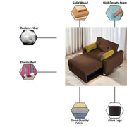 Alfred 1 Seater Sofa Cum Bed Sofa Set for Living Room (Maroon Fabric) Premium Fabric Sofa