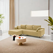 Casaliving Crystal 4 Seater RHS L Shape Sofa Set for Living Room (Black Fabric) Premium Fabric Sofa