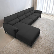 Janifer LHS 6 Seater L Shape Sofa Set for Living Room (Black Colour) Premium Fabric Sofa Set