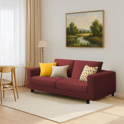 Minta 2 Seater Sofa Set for Living Room (Maroon - Colour Fabric) Premium Fabric Sofa Set for Living Room
