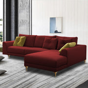 Viva RHS 6 Seater L Shape Sofa Set for Living Room (Maroon) Premium Fabric Sofa