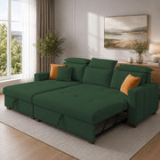 Casaliving Gagnon LHS 4 Seater L Shape Corner Sofa Cum Bed for Living Room with Storage (Black Fabric) Premium Fabric Sofa Cum Bed