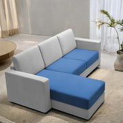 Casaliving Stoiny LHS 4 Seater L Shape Sofa Set for Living Room (Black Fabric) Premium Fabric Sofa