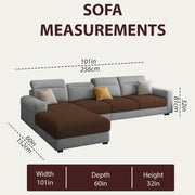 Orion LHS 6 Seater L Shape Sofa Set for Living Room (Brown Grey Colour) Premium Fabric Sofa