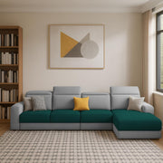 Orion RHS 6 Seater L Shape Sofa Set for Living Room (Pine Grey Colour) Premium Fabric Sofa