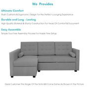 Megan LHS 4 Seater L Shaped Sofa Cum Bed for Living Room (Dark Grey Fabric) Premium Fabric Sofa