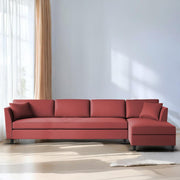 Casaliving Marvin LHS 4 Seater L Shape Sofa Set for Living Room (Black Fabric) Premium Fabric Sofa