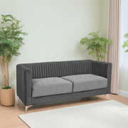 Ember 3 Seater Sofa Set for Living Room (Black Grey Colour) Premium Fabric Sofa