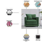 Dominic 1 Seater Sofa Set for Living Room (Black Grey Fabric) Premium Fabric Sofa