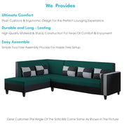 Nordy LHS 6 Seater L Shape Sofa Set for Living Room (Pine Black Colour) Premium Fabric Sofa Set