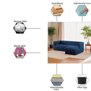 Rowan RHS 4 Seater L Shape Sofa Set for Living Room (Blue Fabric) Premium Fabric Sofa