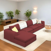 Badger LHS 6 Seater L Shape Sofa Set for Living Room (Black Fabric) Premium Fabric Sofa