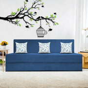 Mapron 1 Seater Sofa Cum Bed with 1 Cushions for Living Room (Black Fabric) Premium Fabric Sofa 2.5x6 Feet