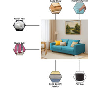 Minta 2 Seater Sofa Set for Living Room (Black - Colour Fabric) Premium Fabric Sofa Set for Living Room