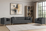 Eren 3+1+1 Seater Sofa Set for Living Room (Black Colour Fabric) Premium Fabric Sofa Set for Living Room
