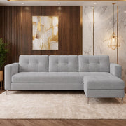 Casaliving Flexora Modern Velvet Fabric Upholstered 3 Seater Sofa Set with Ottoman for Living Room, Premium Velvet Fabric Sofa (Black Colour)