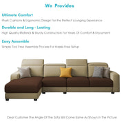 Orion LHS 6 Seater L Shape Sofa Set for Living Room (Cream Brown Colour) Premium Fabric Sofa