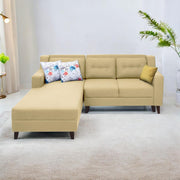 Lifestyle 4 Seater LHS L Shape Sofa Set for Living Room - (Cream Fabric) Premium Fabric Sofa Set