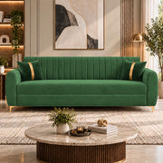 Casaliving Signaturemodel Velure 3 Seater Sofa Set | sued Velvet Fabric| 40D Foam + Zigzag Spring | 3-Yr Warranty (Black Colour)