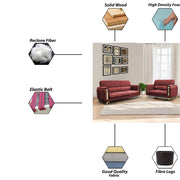 Gelio 2 Seater Sofa Set for Living Room (Black Colour) Premium Fabric Sofa