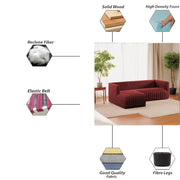 Rowan LHS 4 Seater L Shape Sofa Set for Living Room (Maroon Fabric) Premium Fabric Sofa