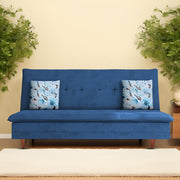 Calvin 3 Seater Sofa Cum Bed for Living Room (Black Fabric) Premium Fabric Sofa