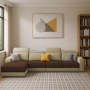Orion LHS 6 Seater L Shape Sofa Set for Living Room (Cream Brown Colour) Premium Fabric Sofa