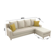 Jester 4 Seater Sofa Set with Center Table for Living Room (Cream Colour) Premium Fabric Sofa