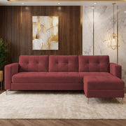 Casaliving Flexora Modern Velvet Fabric Upholstered 3 Seater Sofa Set with Ottoman for Living Room, Premium Velvet Fabric Sofa (Black Colour)