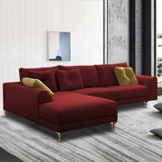 Viva LHS 6 Seater L Shape Sofa Set for Living Room (Maroon) Premium Fabric Sofa