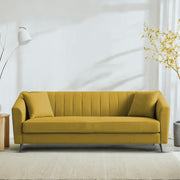 Casaliving Barton 3 Seater Sofa for Living Room (Blue Black Fabric) Premium Fabric Sofa